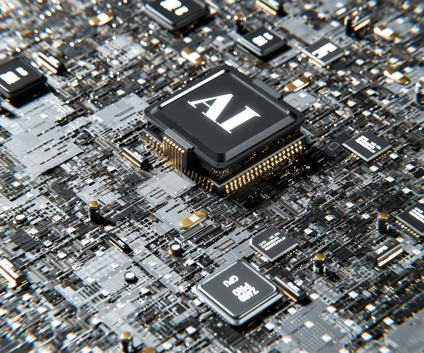 A computer chip with the letter a on top of it