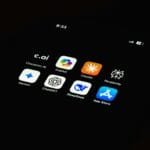 A close up of a cell phone with icons on it