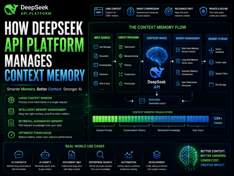 How deepseek api platform manages context memory