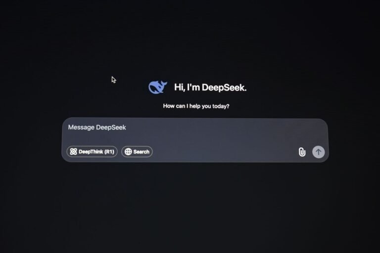 Image Displaying Deepseek Ai Interface For Messaging And Search Functionality.