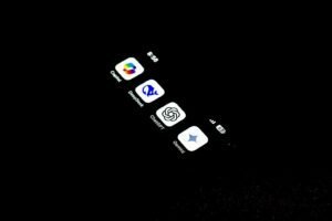 A Cell Phone That Is Lit Up In The Dark